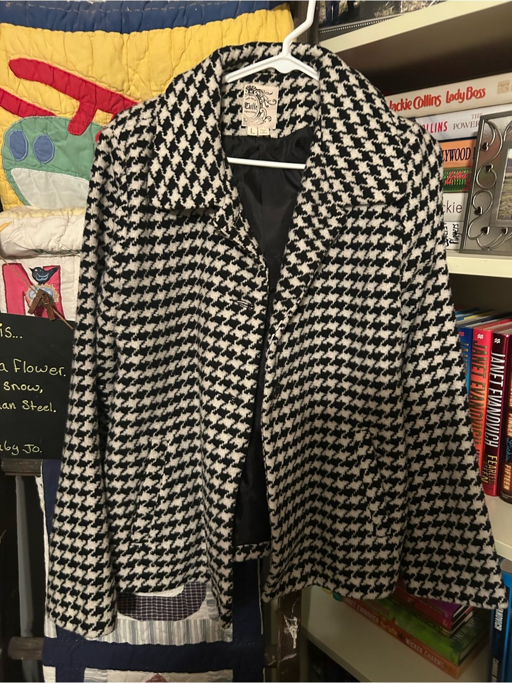 Tulle Black & White Houndstooth Blazer Jacket